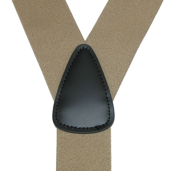 CTM Men's Elastic Solid Color Suspender with Metal Swivel Hook Clip End - Picture 3 of 3